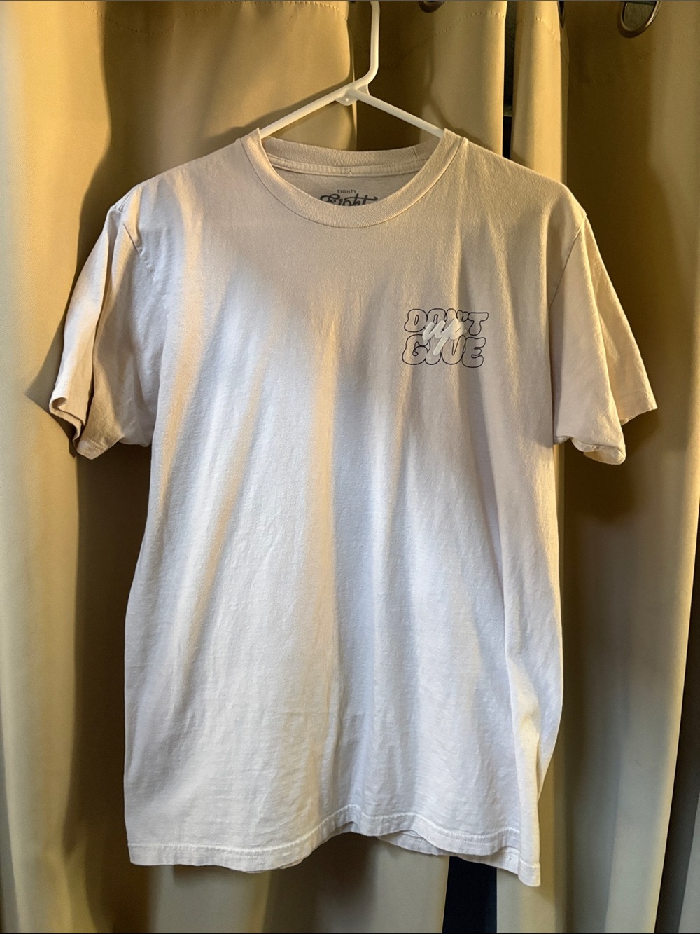 Eighty Eight Beige/Off-White Don’t Give Up Short-Sleeve Graphic Tee